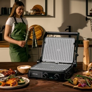 Gratar electric Cecotec RocknGrill 2200W Placi antiaderente Deschidere 180 grade - Img 2