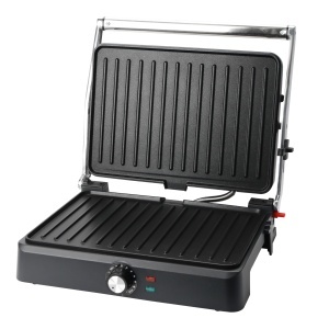 Gratar electric EMERIO CG-130859, 2200W, suprafata antiaderenta 34x24cm, deschidere 180, inox