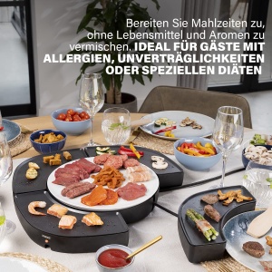 Gratar Electric Princess 103070 Dinner4all Circle - 4 Placi Grill, 1000 W, Negru - Img 6