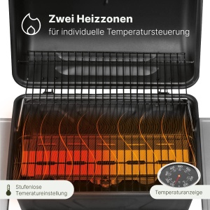 Gratar pe gaz Clatronic GG 3590 cu 2 zone de incalzire, 2 arzatoare, 48.5 x 37.5 cm - Img 4