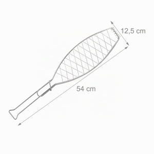 Gratar pentru peste Relaxdays 6 piese, otel inoxidabil, 54 cm, cu maner - Img 4