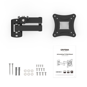 GRIFEMA GB1009-1 Televizor cu montare pe perete pentru monitor pentru 10-27", suport pentru monitor pivotant de perete rabatabil extensibil, pana la 15 kg, VESA 100x100mm si 75x75mm, montare pe ecran rotativa 360 deg - Img 7