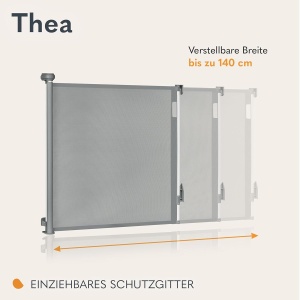 Grilaj de siguranta LIONELO THEA pentru copii si animale, 80 cm inaltime, extensibil 140 cm - Img 2