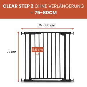 Grilaj de siguranta pentru copii Hauck Clear Step, autoinchidere, 75-80 cm, negru - Img 2