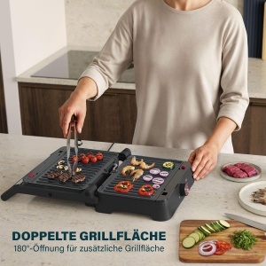 Grill Contact Princess 1500 W, 180 Deschidere, Placi Detasabile, Inox - Img 3