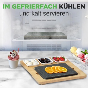 Grill cu piatra incalzita NutriChef Set complet cu bambus si ceramica, ideal pentru carne si legume - Img 5