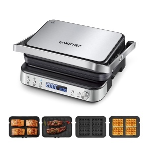 Grill Electric AMZCHEF XXL 2000W 4-in-1 cu Placi Intercambiabile