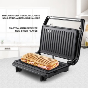 Grill electric Beper P101TOS003, compact, antiaderent, cu maner izolat termic - Img 3