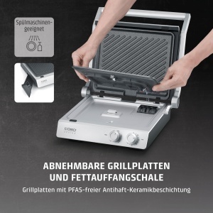 Grill electric CASO SteakChef 2000W Antiaderent cu placi ceramice - Img 4