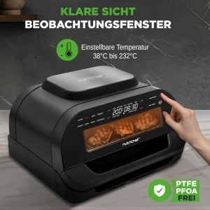 Grill electric NutriChef cu friteuza cu aer cald, 6L, negru, 7 functii - Img 4