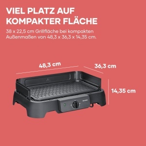 Grill electric Severin PG 8595, 2000W, 39x23cm, negru - Img 2