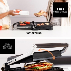 Grill electric Taurus Bistro 2600W 2-in-1 Grill Plancha Placi antiaderente - Img 5