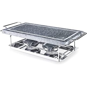 Grill IBILI Piedra 37x18 cm Negru Suport din Otel Inoxidabil