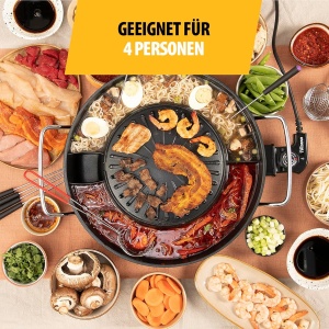 Grill Korean cu Hot Pot Tristar 36 cm, 1800 W, Negru - Img 2
