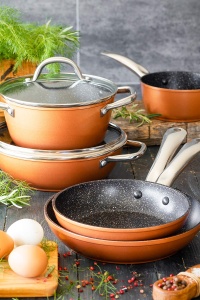 Grill Monix Copper 28 x 28 cm, Aluminiu Forgiat, Ergonomic - Img 2