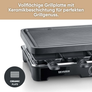 Grill Raclette Severin RG 9670, 8 persoane, 1400 W, negru - Img 3
