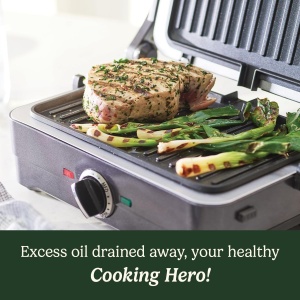 Grill si Sandwich Maker Cuisinart GRSM4U, 2-in-1, 210C, Compact, Gri - Img 5
