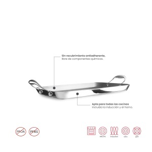 Grillplatte IBILI, 38 x 25 cm, inox, inductie, fara antiaderent - Img 2