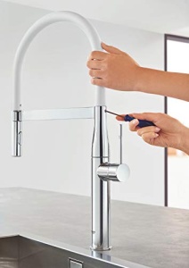 GROHE Essence - Baterie chiuveta cu o singura parghie (cu dus profesional extensibil, suprafata durabila, interval de rotire 360deg), crom, 30294000 - Img 11