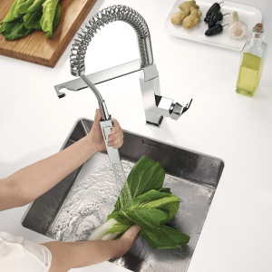 GROHE Eurocube | Robinete de bucatarie - Robinet de chiuveta cu o singura parghie | cu dus profesional | crom | 31395000 - Img 4