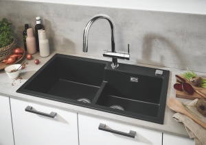 GROHE Minta robinet de bucatarie 2 tipuri de pulverizare robinet de bucatarie cu dus dublu extensibil pivotant la 360deg economisire a apei datorita l - Img 5