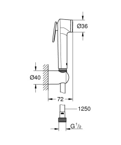 Grohe Tempesta-F Spray de curatare cu suport de perete 1 tip spray 26354000 crom - Img 3