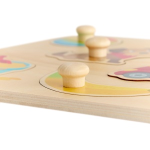 HABA First Words Grabbing Puzzle - Puzzle din lemn cu butoane mari pentru invatarea primelor cuvinte descoperirea culorilor si recunoasterea formelor  - Img 3