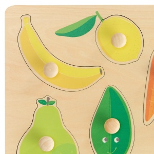 HABA Fruit Paint Grasping Puzzle - Primul puzzle din lemn cu butoane mari - Invatarea culorilor si recunoasterea formelor - Pentru copii de la 12 luni - Img 5