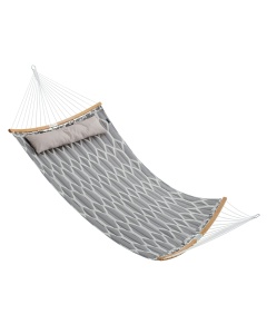 Hamac SONGMICS GDC034G02 200x140 cm cu bambus curbat si perna gri-bej 225 kg - Img 8