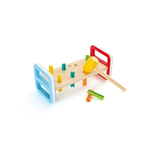 Hape E0506 Klopfbank din Lemn pentru Copii Culori Curcubeu Dezvoltare Motorie
