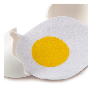 Hape Egg Carton 3 oua fierte tari cu coaja usor detasabila si 3 oua prajite, jucarie educationala realista pentru copii de la varsta de trei ani din lemn - Img 7