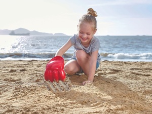 Hape Handbagger Albastru - Jucarie Mini Excavator pentru Plaja si Joaca in Nisip - Img 2