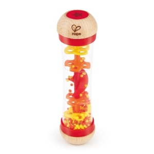 Hape Rainmaker | Mini jucarie muzicala din lemn cu zornaitor, rosu - Img 4