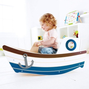 Hape Wellenschaukler Jucarie Balansoar din Lemn pentru Copii 12 Luni Design Barca Greutate Max 50kg - Img 4