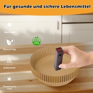 Hartie de copt 20 cm pentru friteuza cu aer cald Ninja, biodegradabila, rezistenta la ulei - Img 4