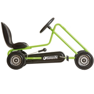 hauck Go-Kart Lightning pentru copii de la 4 ani pana la 50 kg dimensiunea corpului 90-110 cm, masina cu pedale cu frana de mana, scaun reglabil, treapta inainte si marsarier, actionare cu pedale (verde) - Img 4
