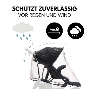 Hauck Husa de ploaie universala pentru carucior tricicleta 58 x 48 x 90 cm fereastra reflectorizanta de contact si de ventilatie compatibila cu Runner - Img 3