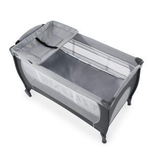hauck Pat de calatorie pentru copii Sleep N Play Center cu atasament pentru nou-nascuti, covoras de infasat, landou, role, alunecare, pliabil mic, patut de calatorie pentru bebelusi Copil mic de la nastere pana la 15 kg (piatra) - Img 3