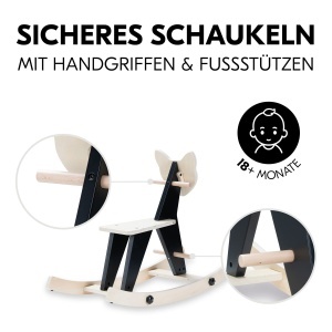 Hauck Rock N Swing Schaukeltier Zebra 2in1 Lemn FSC Certificat Transformabil - Img 4