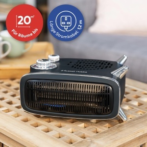 Heater Electric Retro Russell Hobbs RHRETHFH1001B, 1800W, Negru, 2 Niveluri de Calorifer - Img 4