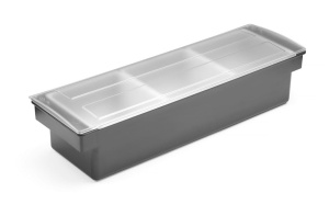 Hendi Suport Ingrediente Negru ABS cu Capac Transparent si 3 Recipienti Detasabili - Img 4