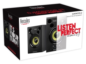 Hercules DJMonitor 42 - Difuzoare DJ active cu woofer de 4 inch, putere de 80W, sunet precis, sistem Bass Reflex, pentru DJ si iubitori de muzica - Img 6