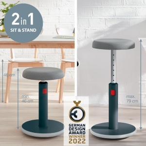 Hocker Ergonomic Leitz Active, Inaltime Ajustabila 46-79 cm, Culoare Gri - Img 5