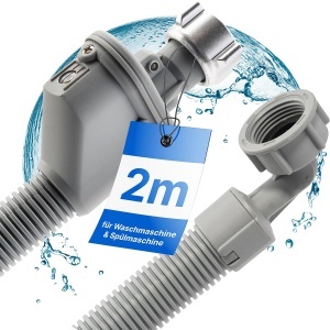 Hose pentru spalator si masina de spalat Bomann Aquastop, 2m, 34 inch, cu sistem de oprire a apei