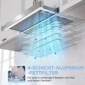 Hota incorporabila COMFEE CHL03M21S 60cm 400 m3h Filtru aluminiu Argintiu - Img 4