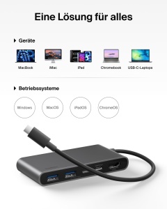 Hub USB-C Belkin 5-in-1, HDMI 4K 60Hz, 100W Power Delivery, Gri - Img 7