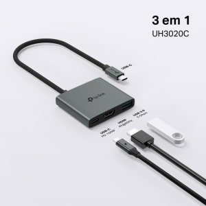 Hub USB-C TP-Link UH3020C, 4K 60Hz HDMI, 100W, 3-in-1 - Img 2