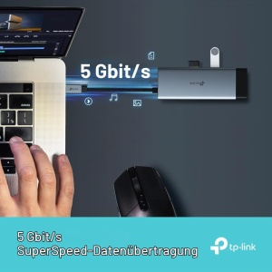 Hub USB-C TP-Link UH6120C, 6 in 1, 4K 60Hz HDMI, 100W PD - Img 6
