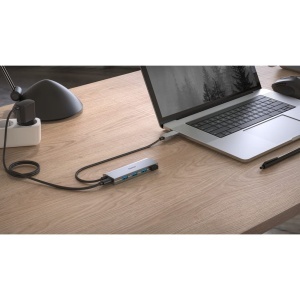 Hub USB Hama 4 Porturi, USB-A si USB-C, cu Alimentare, Aluminiu - Img 6