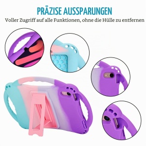 Husa de protectie TopEsct pentru iPad Mini 6, roz si turcoaz, silicon rezistent - Img 4